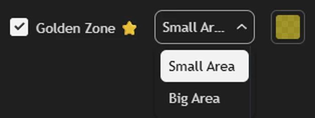 إعداد Golden Zone في المؤشر: Small Area و Big Area